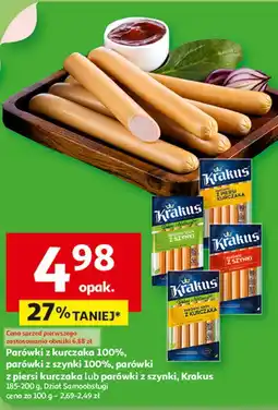 Auchan Parówki z piersi kurczaka Krakus Animex oferta