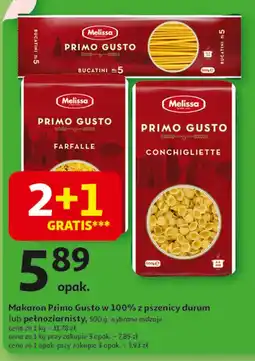 Auchan Makaron conhigliette Melissa Primo Gusto oferta
