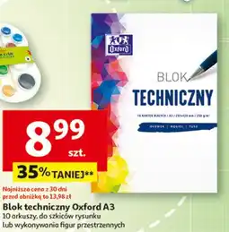 Auchan Blok techniczny a3 10 k. biały Oxford oferta