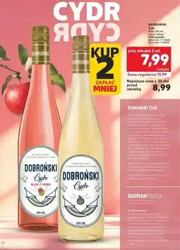 Kaufland Cydr malina z limonką Dobroński oferta