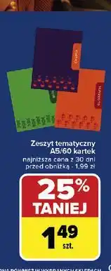 Carrefour Market Zeszyt a5/60 kartek oferta