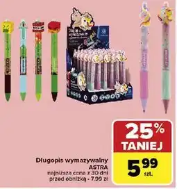 Carrefour Market Długopis wymazywalny Astra oferta