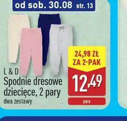 ALDI Spodnie dresowe dziecięce oferta