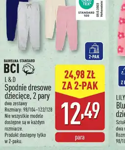 ALDI Spodnie dresowe dziecięce L&D oferta