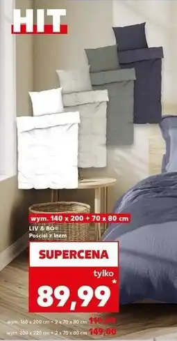 Kaufland Komplet pościeli z lnem 200 x 220 cm + 2x 70 80 Liv & Bo oferta