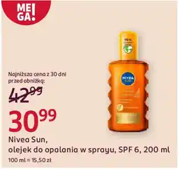 Rossmann Nivea Sun, olejek do opalania w sprayu, SPF 6 oferta