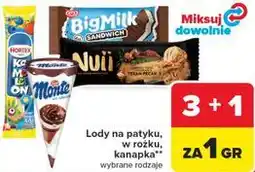 Carrefour Lody na patyku, w rożku, kanapka oferta