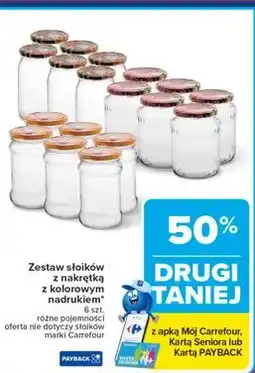 Carrefour Słoiki z kolorową nakrętką oferta