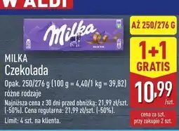 ALDI Czekolada Milka 1+1 GRATIS oferta