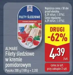 ALDI Filety śledziowe w kremie pomidorowym Almare oferta