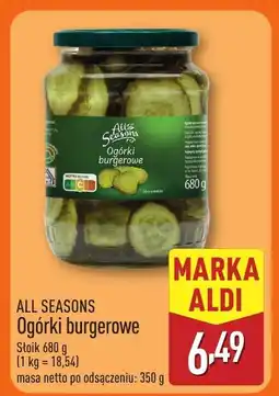 ALDI Ogórki burgerowe All Seasons oferta