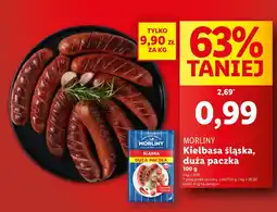 Lidl Kiełbasa śląska duża paczka Morliny oferta