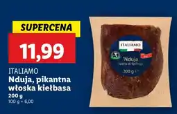 Lidl Kiełbasa Nduja pikantna włoska Italiamo oferta