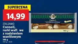 Lidl Cannoli rurki waflowe z nadzieniem waniliowym Italiamo oferta
