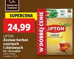 Lidl Herbata Lipton zestaw czarnych i ziołowych oferta