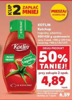 Kaufland KOTLIN Ketchup łagodny, pikantny 450/420 g opakowanie oferta