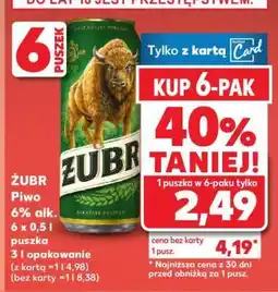 Kaufland ŻUBR Piwo 6% alk oferta
