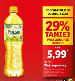 Lidl Olej rzepakowy Polski oferta