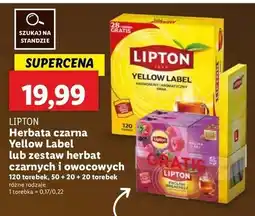 Lidl Zestaw herbat: english breakfast 50 szt + herbata malina bez 20 Lipton oferta