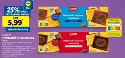 Lidl Herbatniki kakaowe w białej czekoladzie Sondey oferta