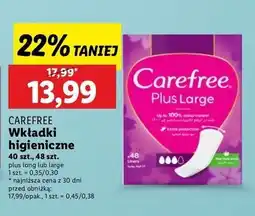 Lidl Wkładki higieniczne long Carefree Plus oferta