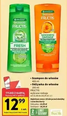 Intermarche Szampon wzmacniający do włosów normalnych, szybko przetłuszczających się Garnier Fructis Fresh oferta
