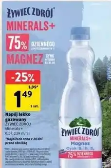 Intermarche Woda lekko gazowana Żywiec Zdrój Minerals+ oferta