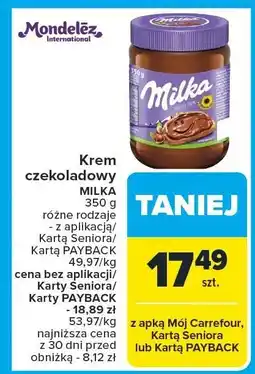 Carrefour Market Krem czekoladowy Milka Mondelez oferta