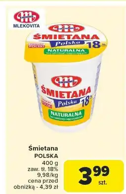 Carrefour Market Śmietana polska naturalna Mlekovita oferta