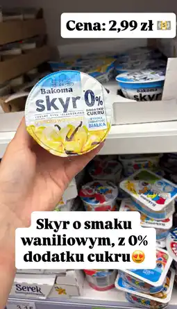 Dino Jogurt Skyr o smaku waniliowym bez dodatku cukru Bakoma oferta