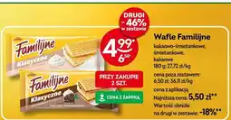 Żabka Wafle Familijne kakaowo-śmietankowe, śmietankowe, kakaowe oferta
