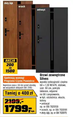 OBI Drzwi zewnętrzne Orzech oferta