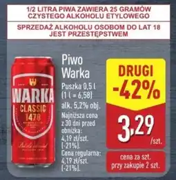ALDI Piwo Warka oferta