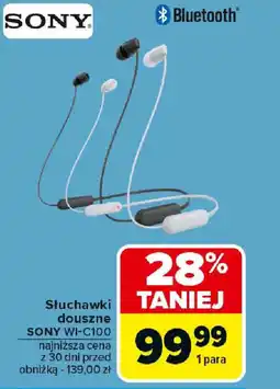 Carrefour Słuchawki douszne SONY WI-C100 oferta