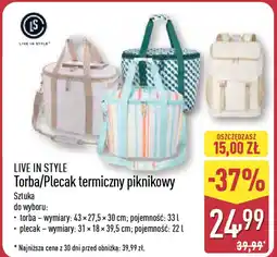 ALDI LIVE IN STYLE Torba/Plecak termiczny piknikowy oferta