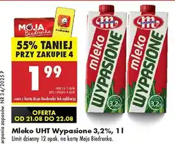 Biedronka Mleko UHT wypasione 3,2% Mlekovita oferta