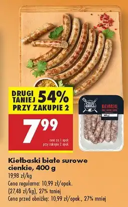 Biedronka Kiełbaski białe surowe cienkie Czas na Grill oferta