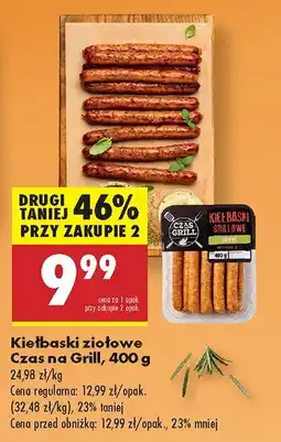 Biedronka Kiełbaski ziołowe Czas na Grill oferta