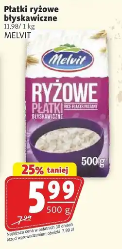Prim Market Płatki ryżowe błyskawiczne MELVIT oferta