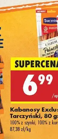 Biedronka Kabanosy Exclusive 100% z kurczaka Tarczyński oferta