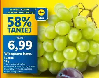 Lidl Winogrona jasne luzem oferta