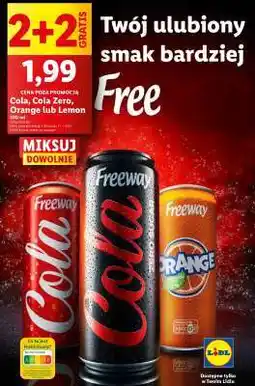 Lidl Freeway Cola, Cola Zero, Orange lub Lemon oferta