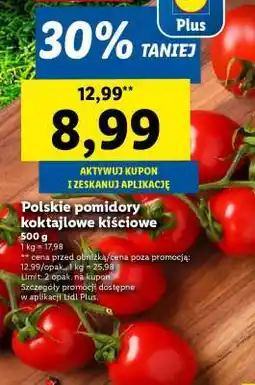 Lidl Polskie pomidory koktajlowe kiściowe oferta