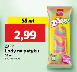 Lidl ZAPP Lody na patyku oferta