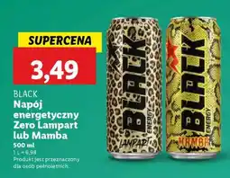 Lidl BLACK Napój energetyczny Zero Lampart lub Mamba oferta