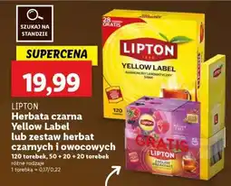 Lidl Lipton Herbata czarna Yellow Label lub zestaw herbat czarnych i owocowych oferta