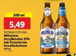Lidl Browar Fortuna Miłosław ArcyBezalko IPA lub Pszeniczne bezalkoholowe oferta