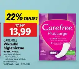 Lidl CAREFREE WKŁADKI HIGIENICZNE oferta