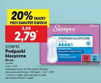 Lidl SIEMPRE Podpaski klasyczne oferta