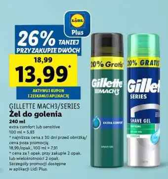 Lidl GILLETTE MACH3/SERIES Żel do golenia oferta